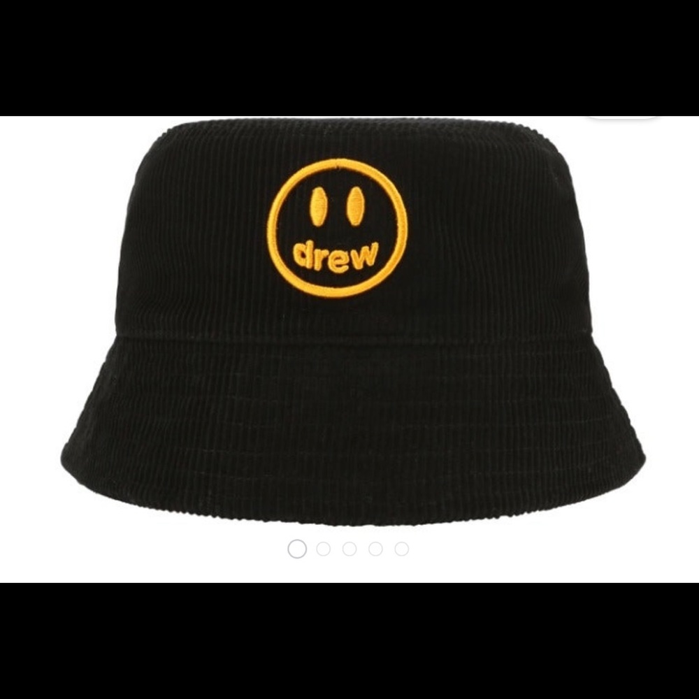 NWT Authentic Drew black corduroy bucket hat from December drop